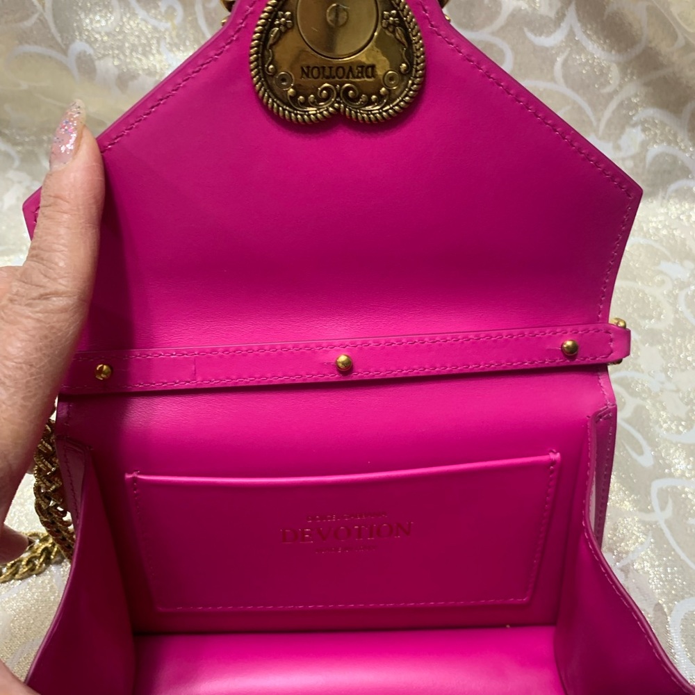 RESERVED Dolce & Gabbana Pink Mini Bag with Gold Accents - Picture 5 of 8
